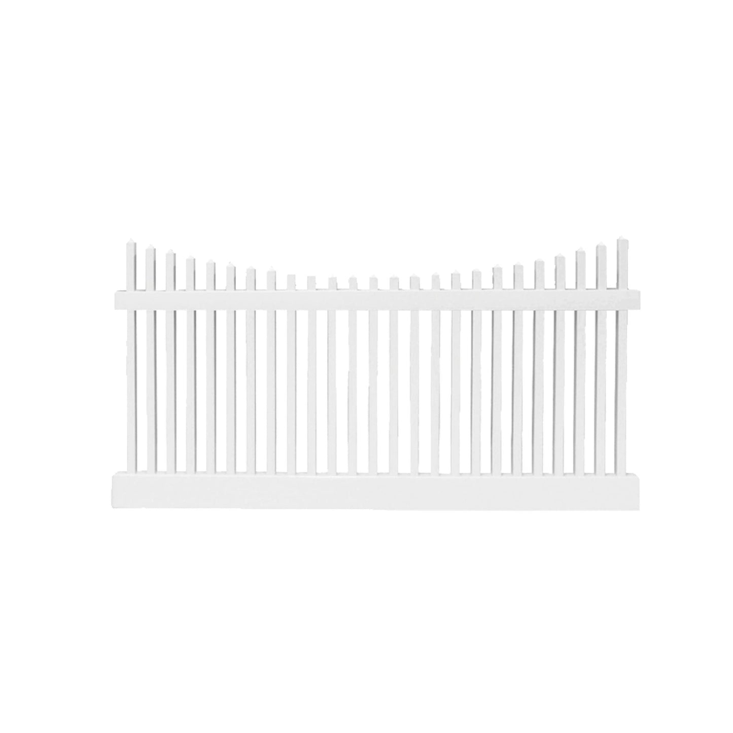 Chestnut Scallop Haven Series - Fence Panel - 4' x 8'-Vinyl Fence Panels-ActiveYards-White-FenceCenter