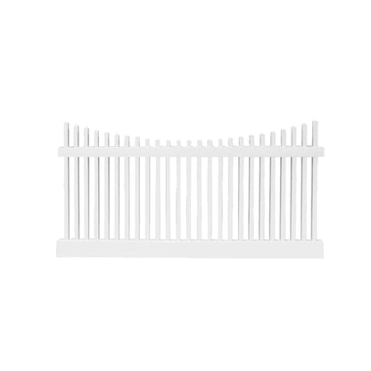 Chestnut Scallop Haven Series - Fence Panel - 4' x 8'-Vinyl Fence Panels-ActiveYards-White-FenceCenter