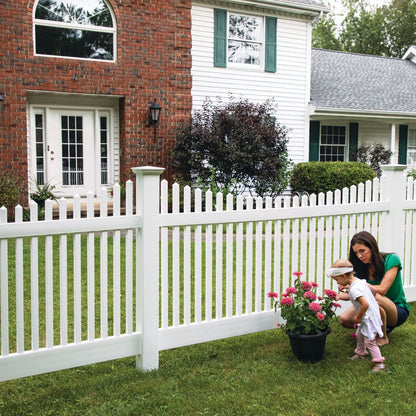 Chestnut Scallop Haven Series - Fence Panel - 4' x 8'-Vinyl Fence Panels-ActiveYards-White-FenceCenter