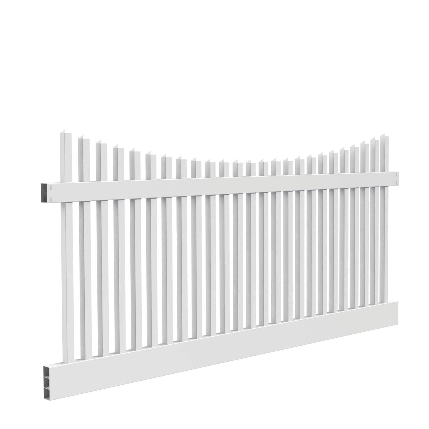 Chestnut Scallop Haven Series - Fence Panel - 4' x 8'-Vinyl Fence Panels-ActiveYards-White-FenceCenter