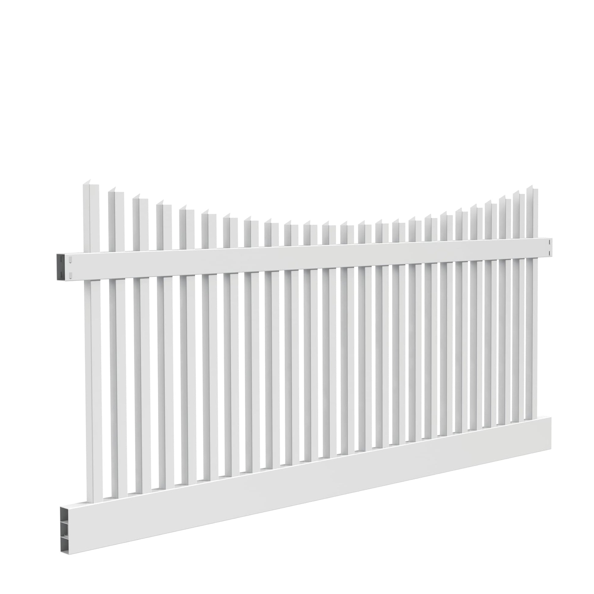 Chestnut Scallop Haven Series - Fence Panel - 4' x 8'-Vinyl Fence Panels-ActiveYards-White-FenceCenter