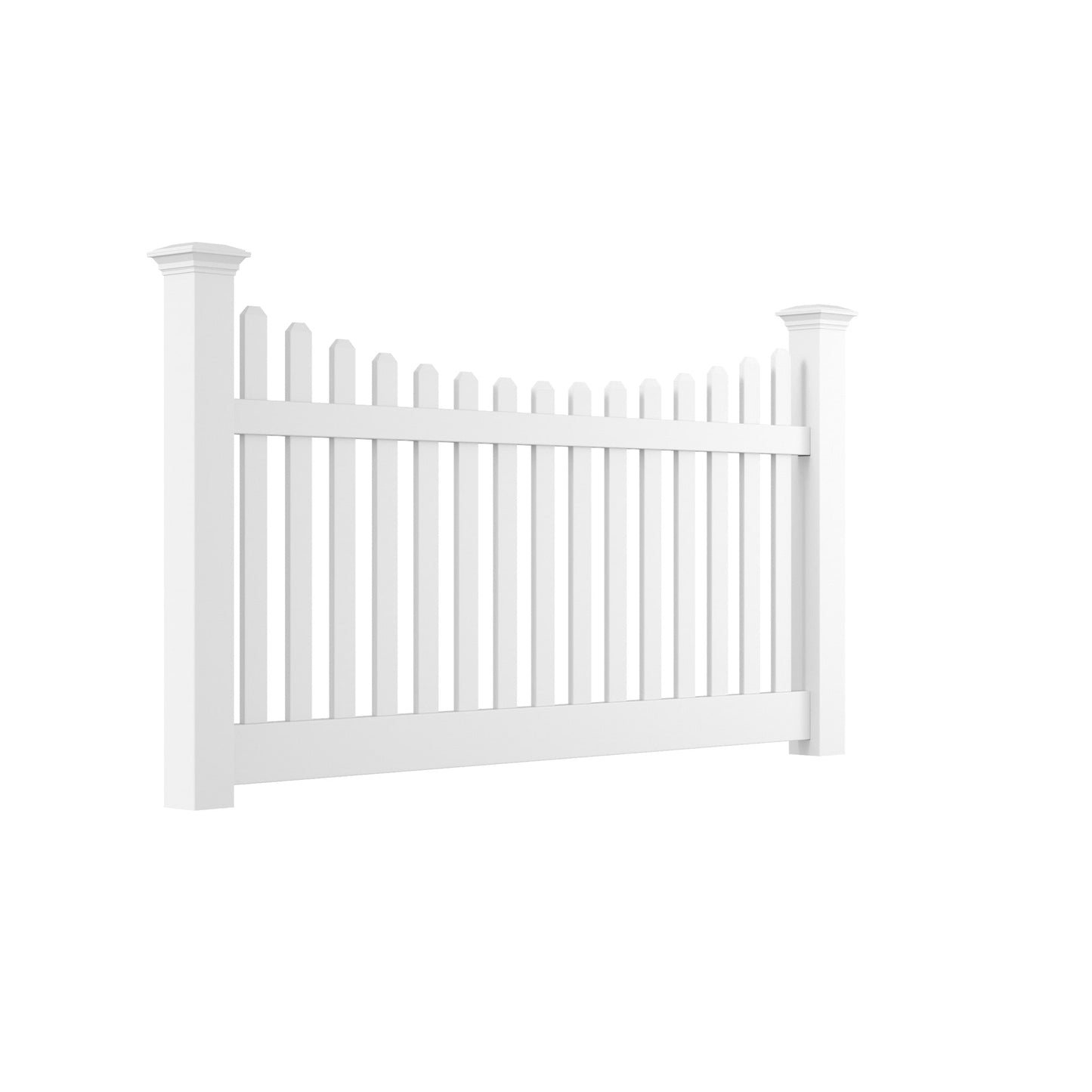 Rockport Scallop Haven Series - Fence Panel - 4' x 8'-Vinyl Fence Panels-ActiveYards-White-FenceCenter