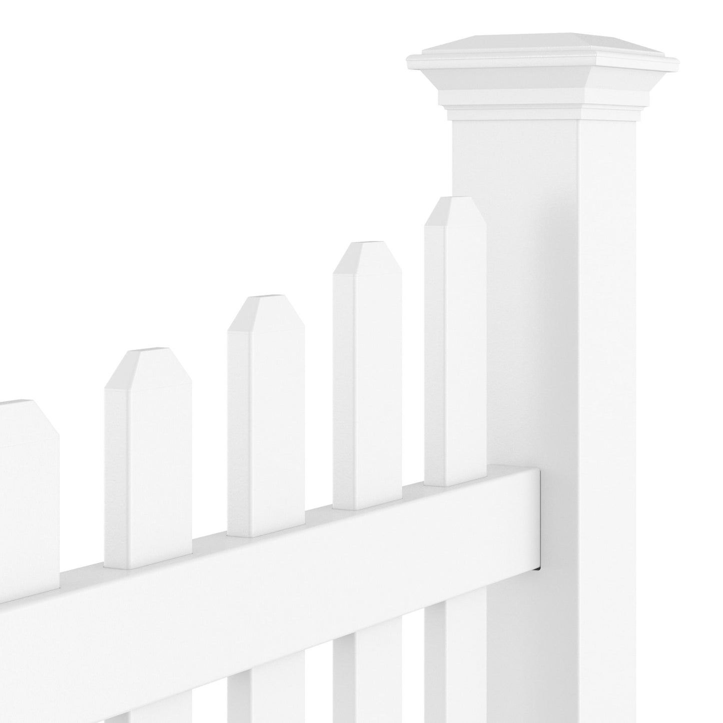 Rockport Scallop Haven Series - Fence Panel - 4' x 8'-Vinyl Fence Panels-ActiveYards-White-FenceCenter
