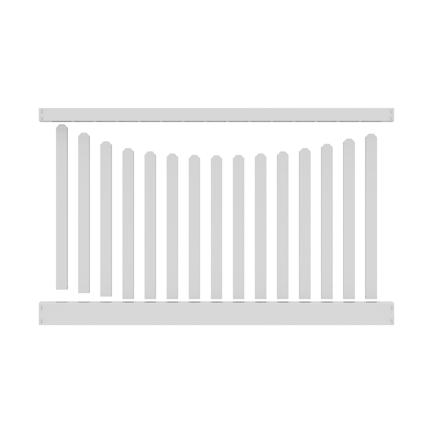 Rockport Scallop Haven Series - Fence Panel - 4' x 8'-Vinyl Fence Panels-ActiveYards-White-FenceCenter