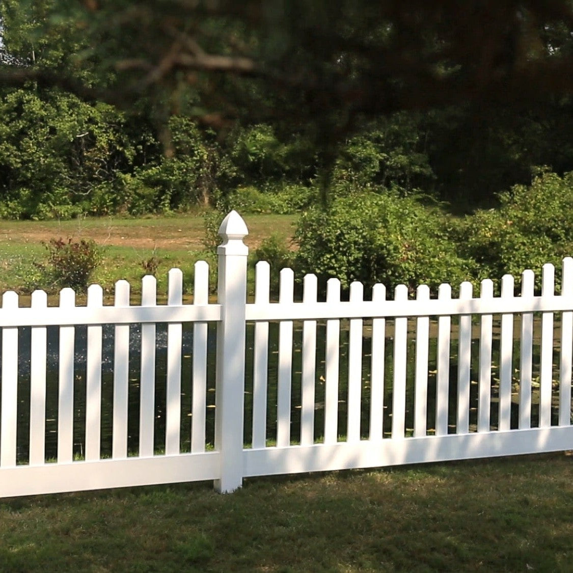 Rockport Scallop Haven Series - Fence Panel - 4' x 8'-Vinyl Fence Panels-ActiveYards-White-FenceCenter