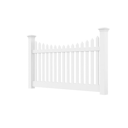 Primrose Scallop Haven Series - Fence Panel - 4' x 8'-Vinyl Fence Panels-ActiveYards-White-FenceCenter