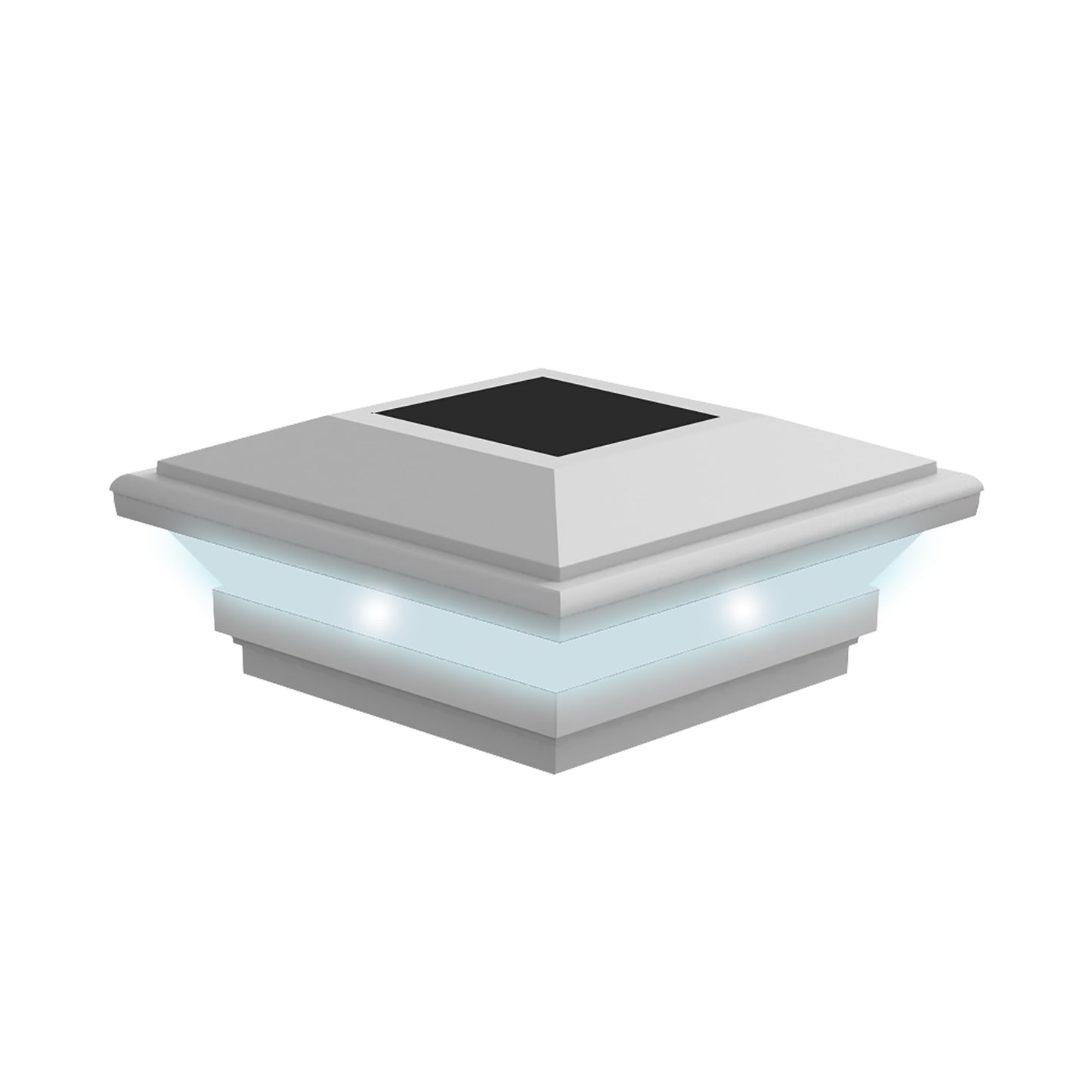 Contemporary Solar Post Cap - 5" x 5"-Fence Post Caps-ActiveYards-White-FenceCenter