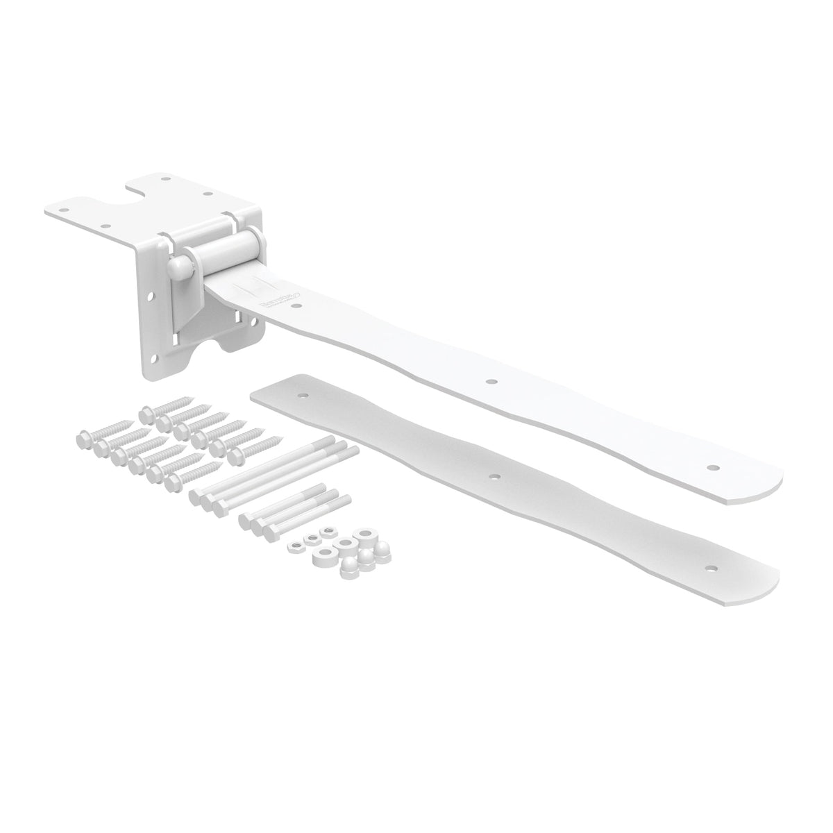 Strap Hinge - Drive Gate-Hinges-BOL Hardware-White-12-FenceCenter
