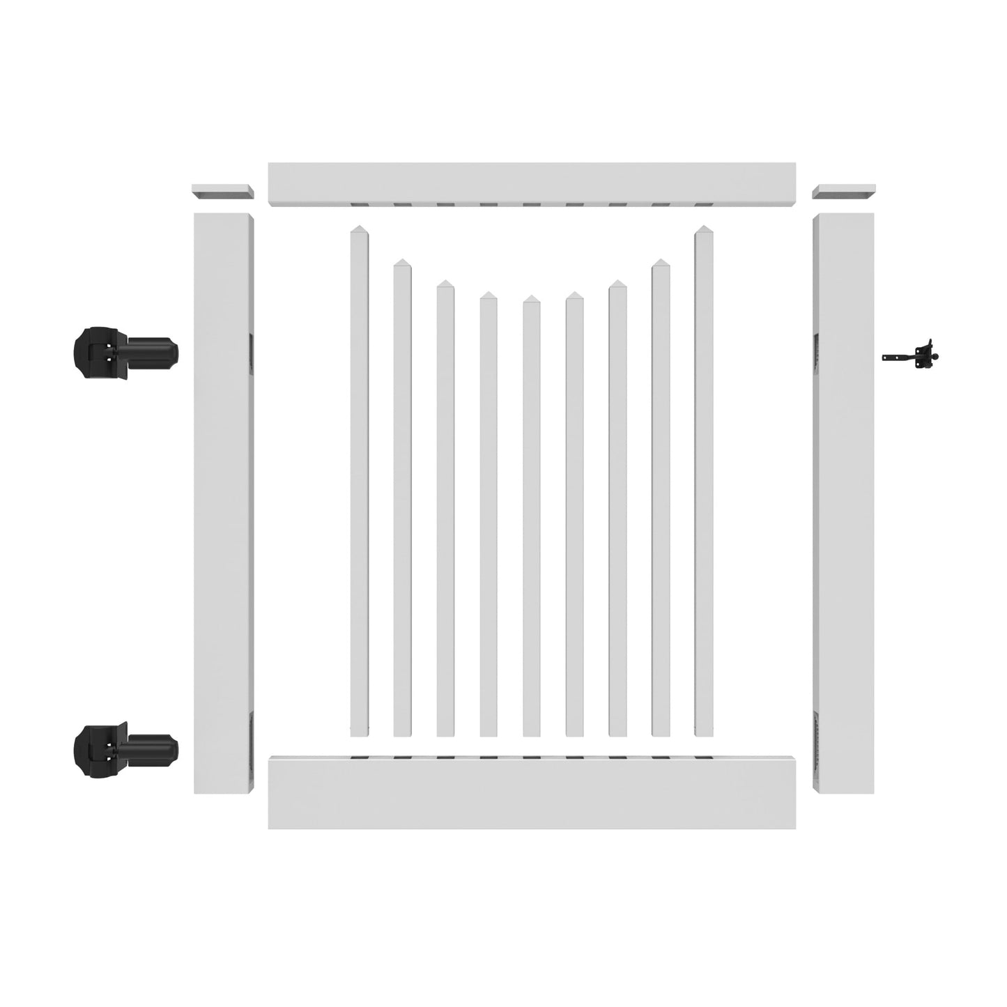 Cape Cod Scallop  - Walk Gate - 4' x 46"-Vinyl Fence Gates-catalyst-White-FenceCenter