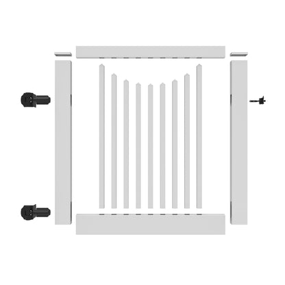 Cape Cod Scallop  - Walk Gate - 4' x 46"-Vinyl Fence Gates-catalyst-White-FenceCenter