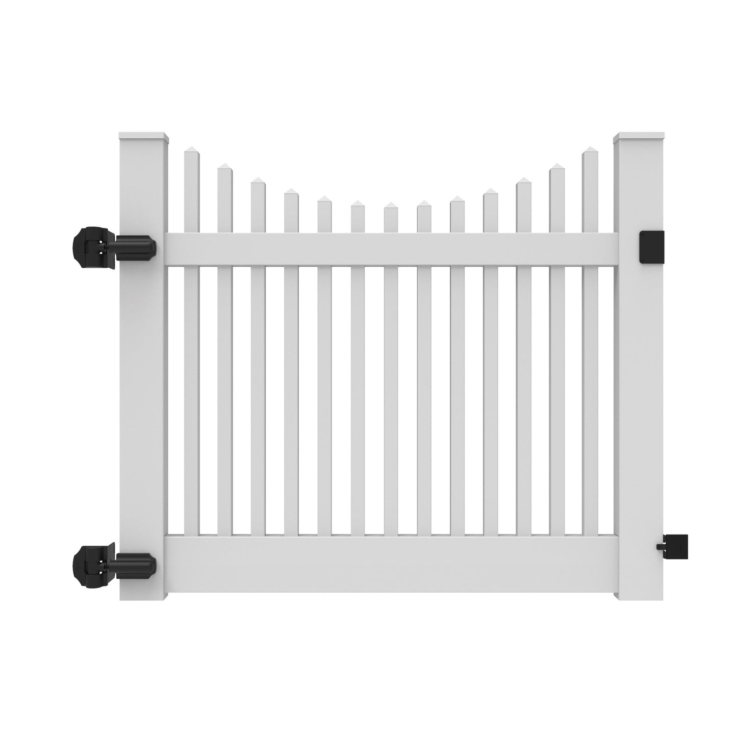 Cape Cod Scallop  - Drive Gate - 4' x 58"-Vinyl Fence Gates-catalyst-White-FenceCenter
