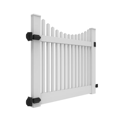 Cape Cod Scallop  - Drive Gate - 4' x 58"-Vinyl Fence Gates-catalyst-White-FenceCenter