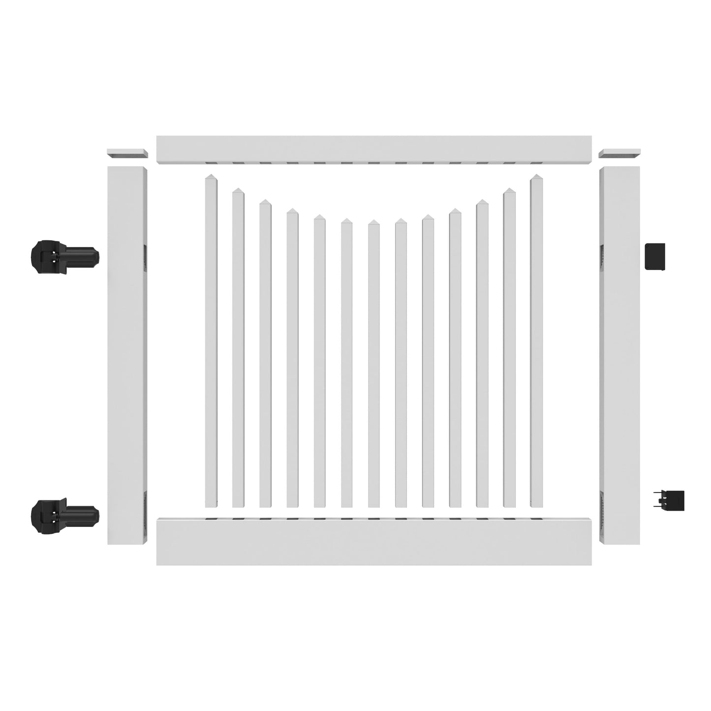 Cape Cod Scallop  - Drive Gate - 4' x 58"-Vinyl Fence Gates-catalyst-White-FenceCenter