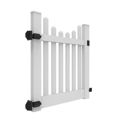 Rockport Scallop Haven Series - Walk Gate - 4' x 46"-Vinyl Fence Gates-ActiveYards-White-FenceCenter