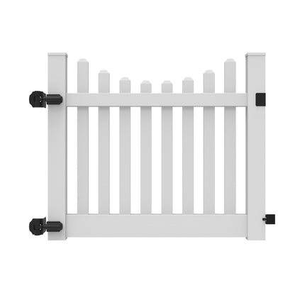 Rockport Scallop Haven Series - Drive Gate - 4' x 58"-Vinyl Fence Gates-ActiveYards-White-FenceCenter