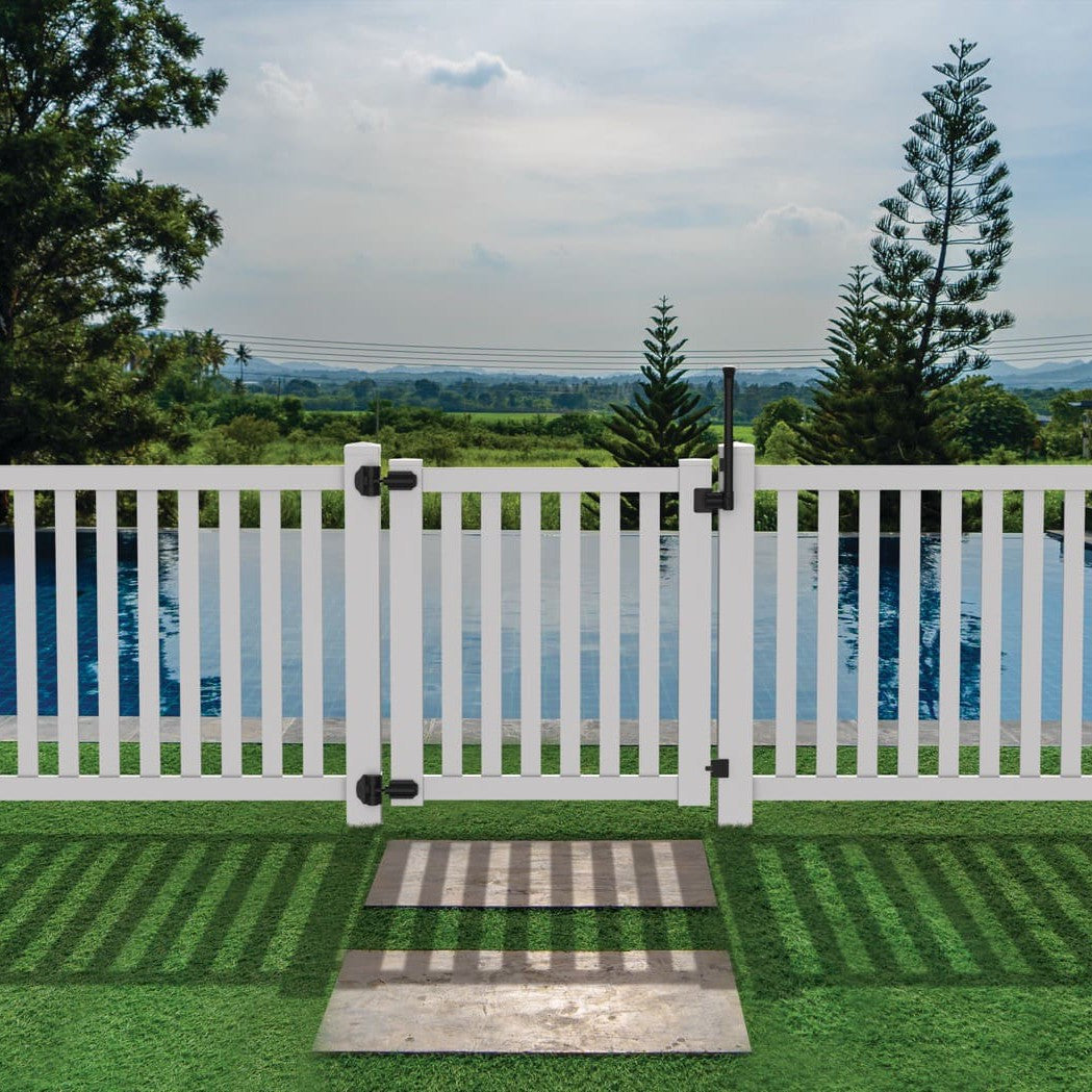 Norwalk Slim Haven Series - Walk Gate - 4' x 46"-Vinyl Fence Gates-ActiveYards-White-FenceCenter