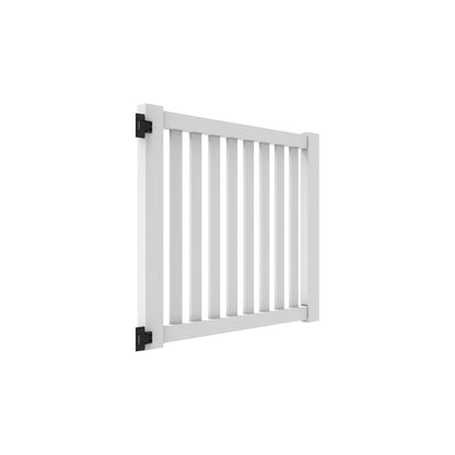 Norwalk Slim Haven Series - Drive Gate - 4' x 58"-Vinyl Fence Gates-ActiveYards-White-FenceCenter