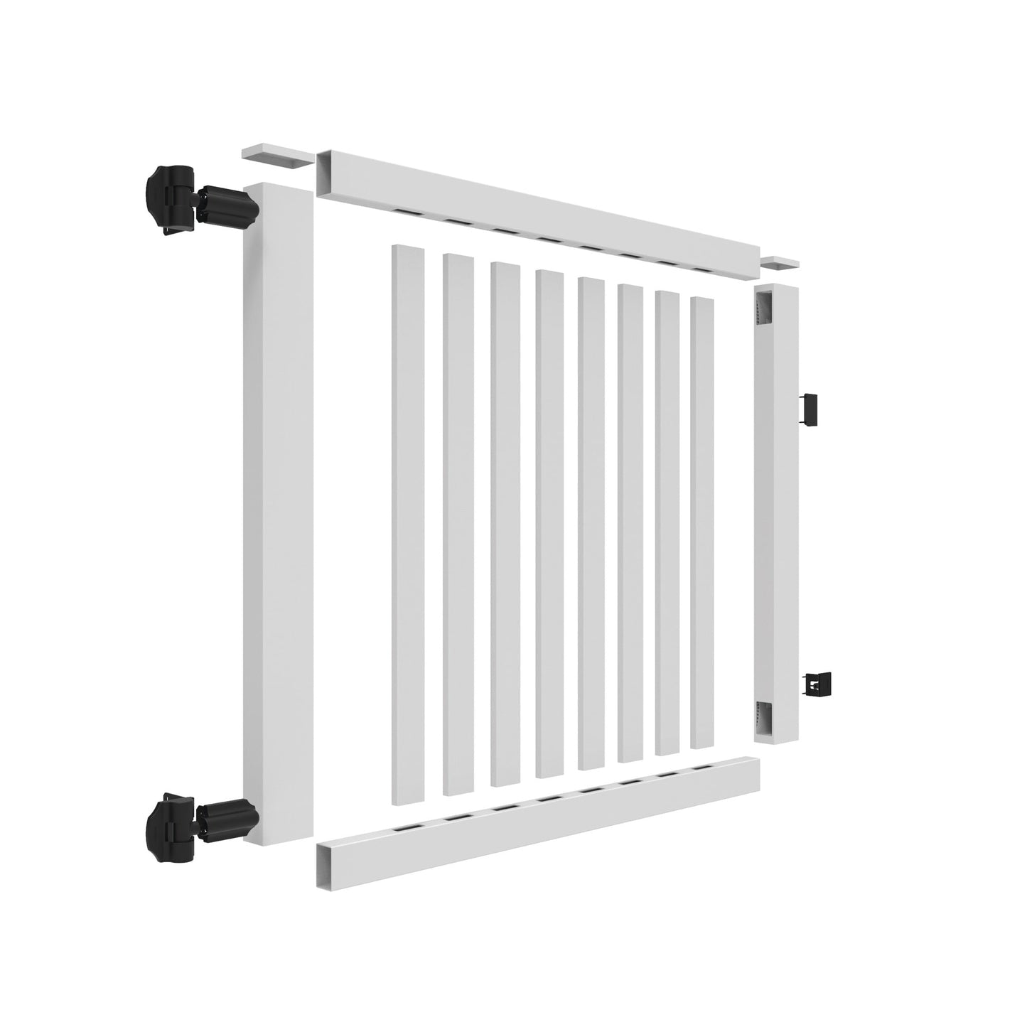 Norwalk Slim Haven Series - Drive Gate - 4' x 58"-Vinyl Fence Gates-ActiveYards-White-FenceCenter