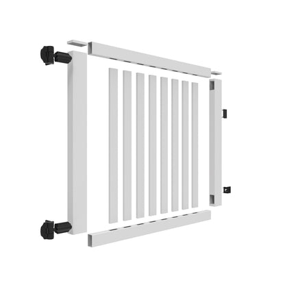 Norwalk Slim Haven Series - Drive Gate - 4' x 58"-Vinyl Fence Gates-ActiveYards-White-FenceCenter