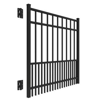 Raleigh Harbor Series - Straight Gate - 4' x 4'-Aluminum Fence Gates-ActiveYards-Black-FenceCenter
