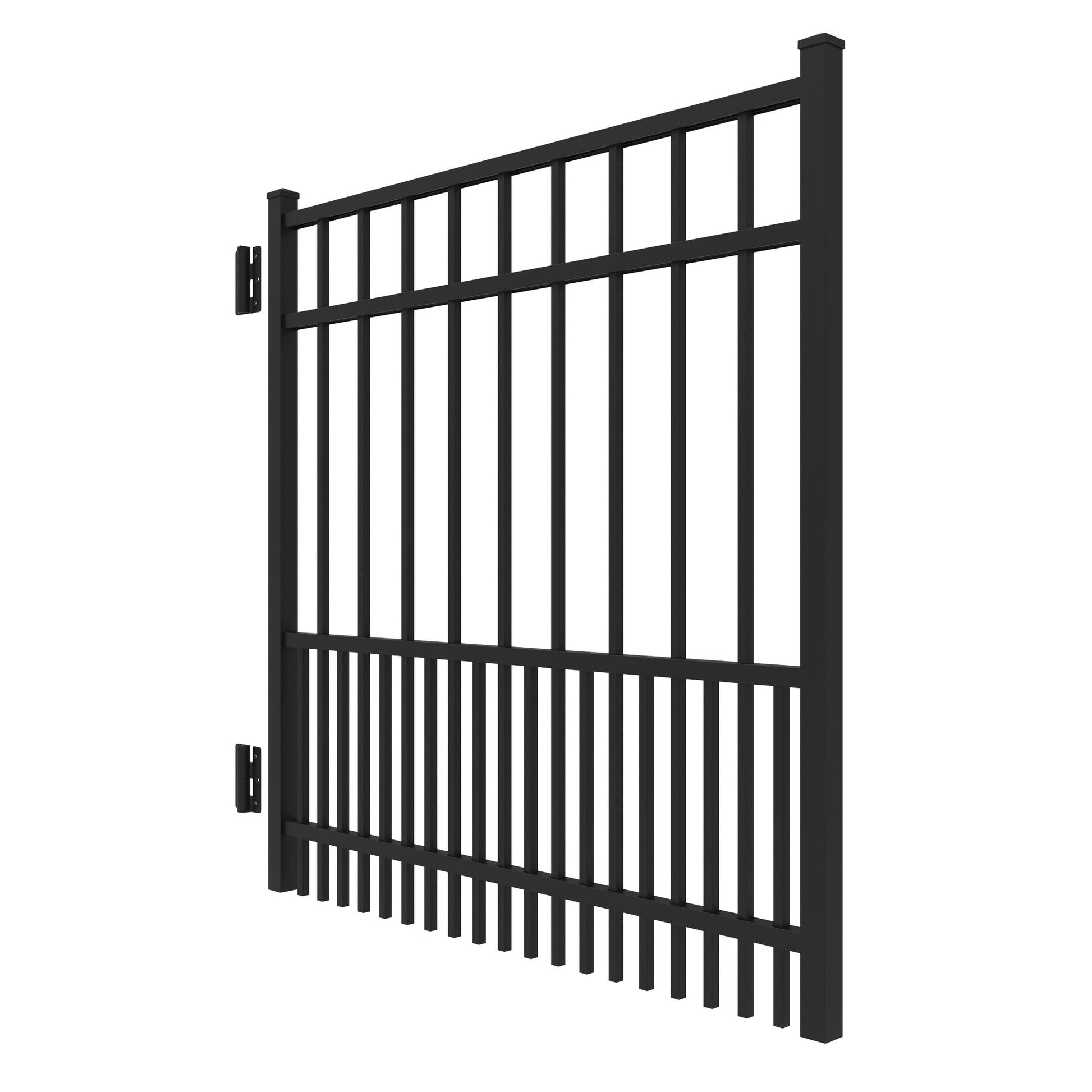 Raleigh Harbor Series - Straight Gate - 4' x 4'-Aluminum Fence Gates-ActiveYards-Black-FenceCenter
