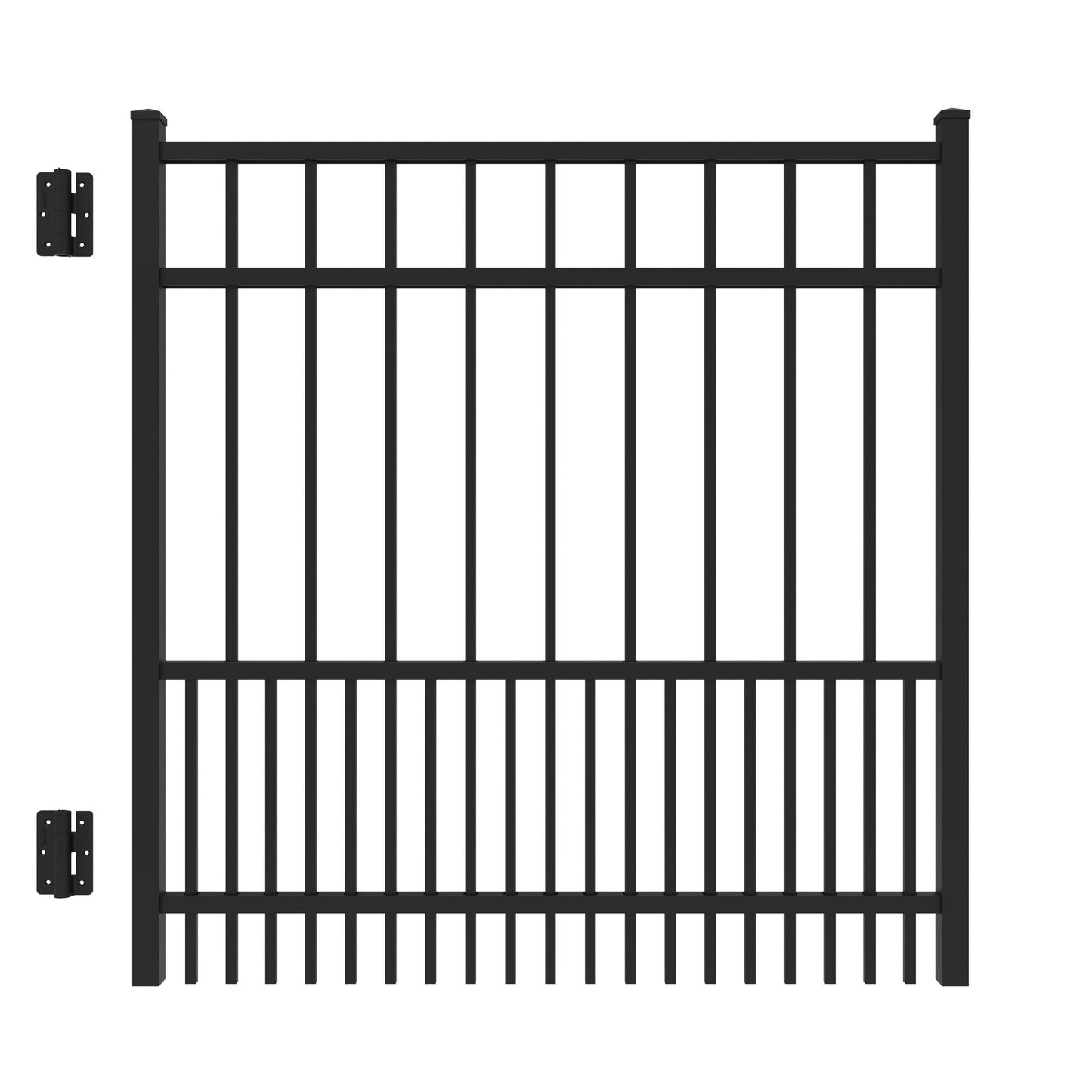 Raleigh Harbor Series - Straight Gate - 4' x 4'-Aluminum Fence Gates-ActiveYards-Black-FenceCenter