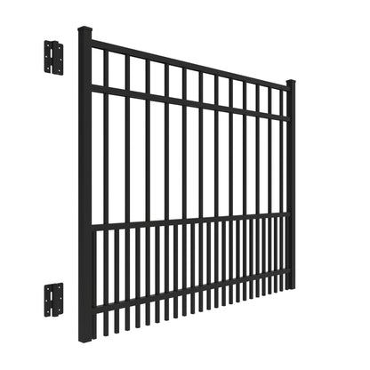 Raleigh Harbor Series - Straight Gate - 4' x 5'-Aluminum Fence Gates-ActiveYards-Black-FenceCenter