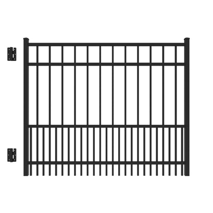 Raleigh Harbor Series - Straight Gate - 4' x 5'-Aluminum Fence Gates-ActiveYards-Black-FenceCenter