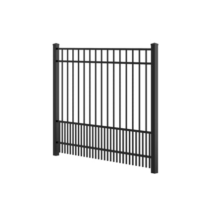 Raleigh Harbor Series - Fence Panel - 4' x 6'-Aluminum Fence Panels-ActiveYards-Black-FenceCenter