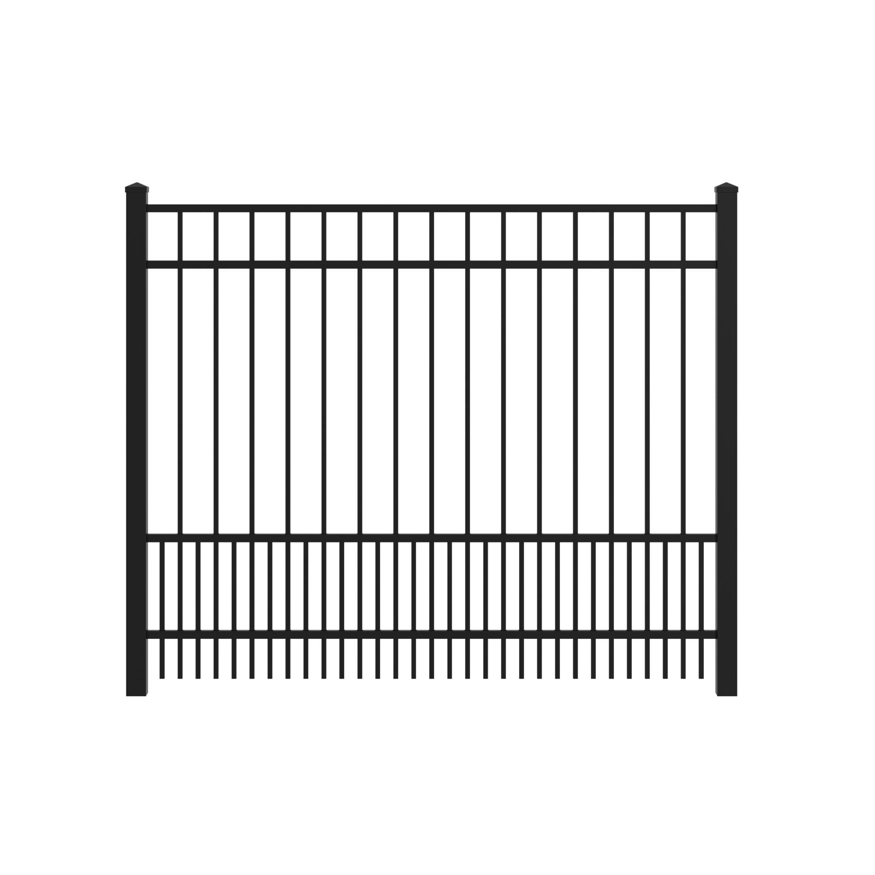 Raleigh Harbor Series - Fence Panel - 4' x 6'-Aluminum Fence Panels-ActiveYards-Black-FenceCenter