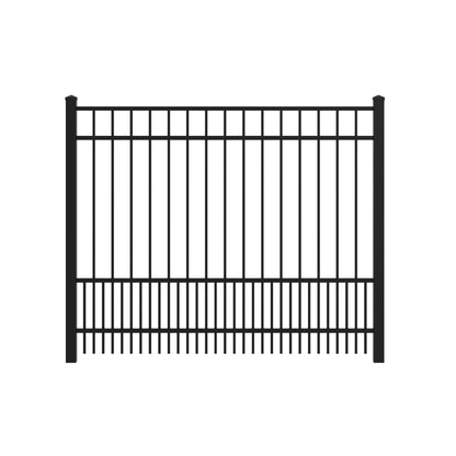 Raleigh Harbor Series - Fence Panel - 4' x 6'-Aluminum Fence Panels-ActiveYards-Black-FenceCenter