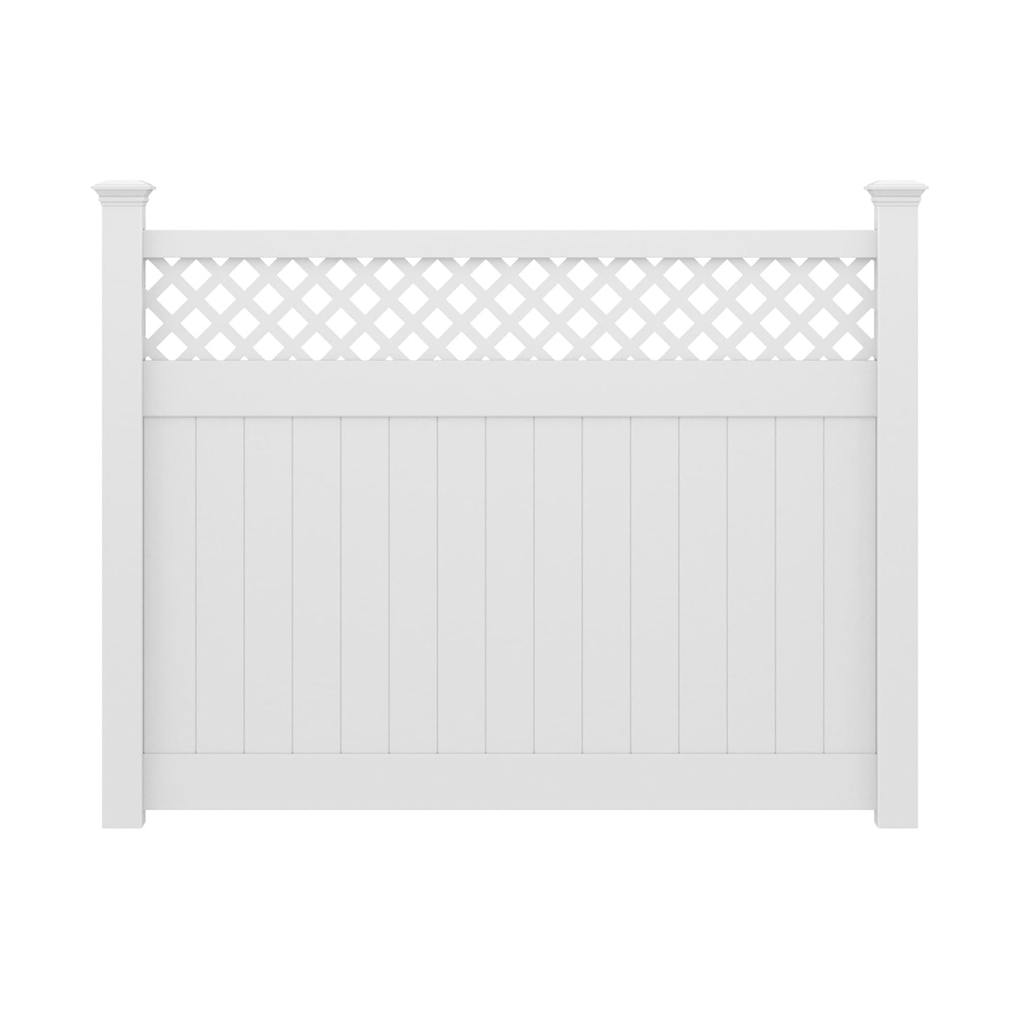Tybee Home Series - Fence Panel - 6' x 8'-Vinyl Fence Panels-ActiveYards-White-FenceCenter