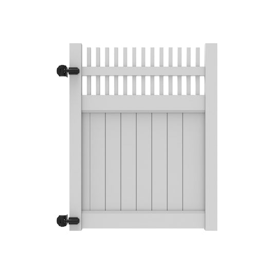 Clearwater Haven Series - Drive Gate - 6' x 58"-Vinyl Fence Gates-ActiveYards-White-FenceCenter