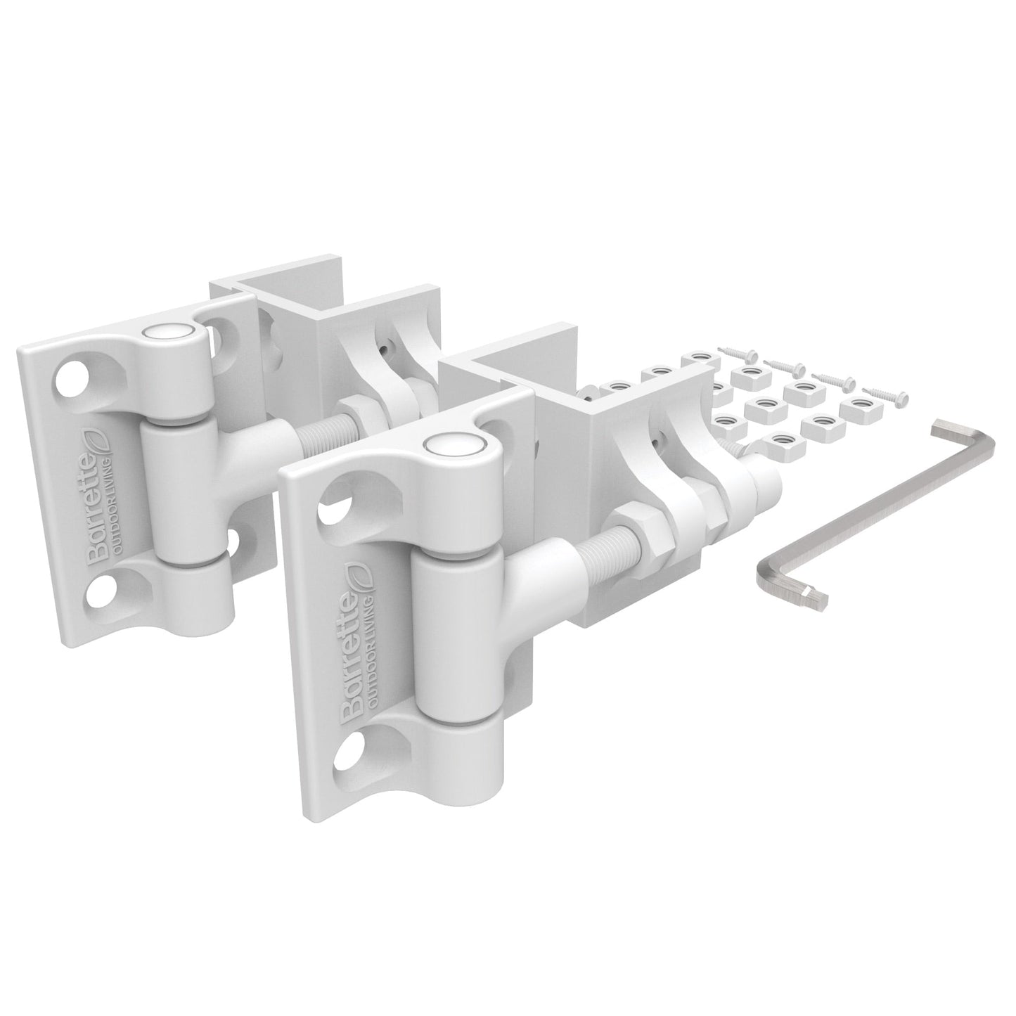 Estate Gate Hinge - 2.5" Upright-Hinges-BOL Hardware-White-6-FenceCenter
