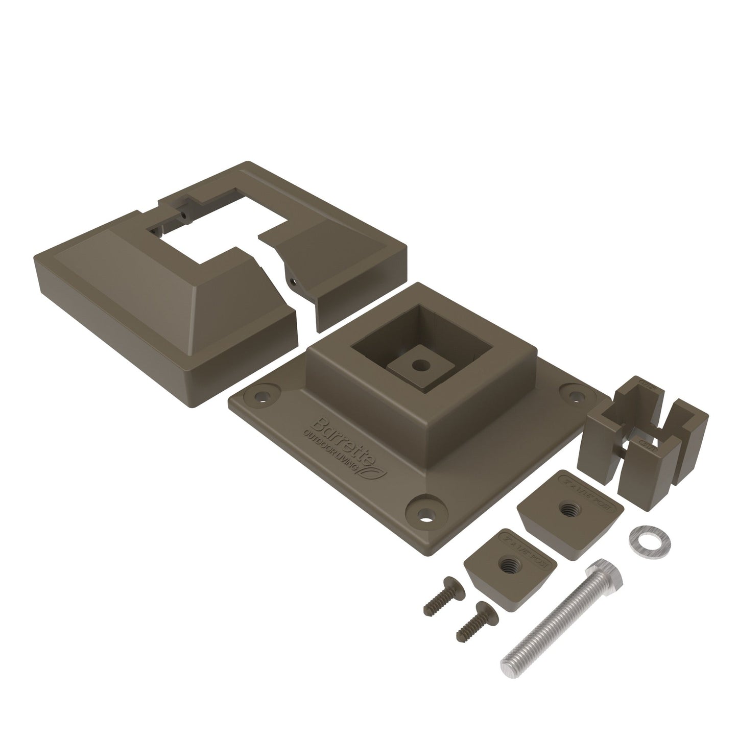 Surface Mount & Cover G2 - 2"-Accessories-BOL Hardware-Light Bronze-12-FenceCenter