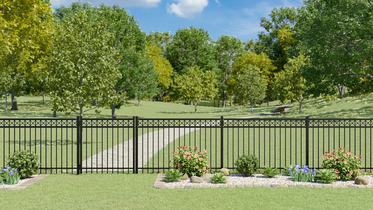 Parkside Harbor Series - Fence Panel - 4' x 6'-Aluminum Fence Panels-ActiveYards-Black-FenceCenter