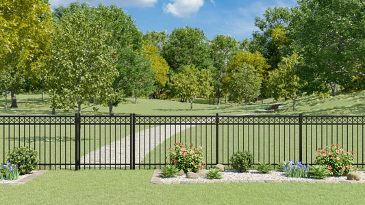Parkside Harbor Series - Fence Panel - 4' x 6'-Aluminum Fence Panels-ActiveYards-Black-FenceCenter