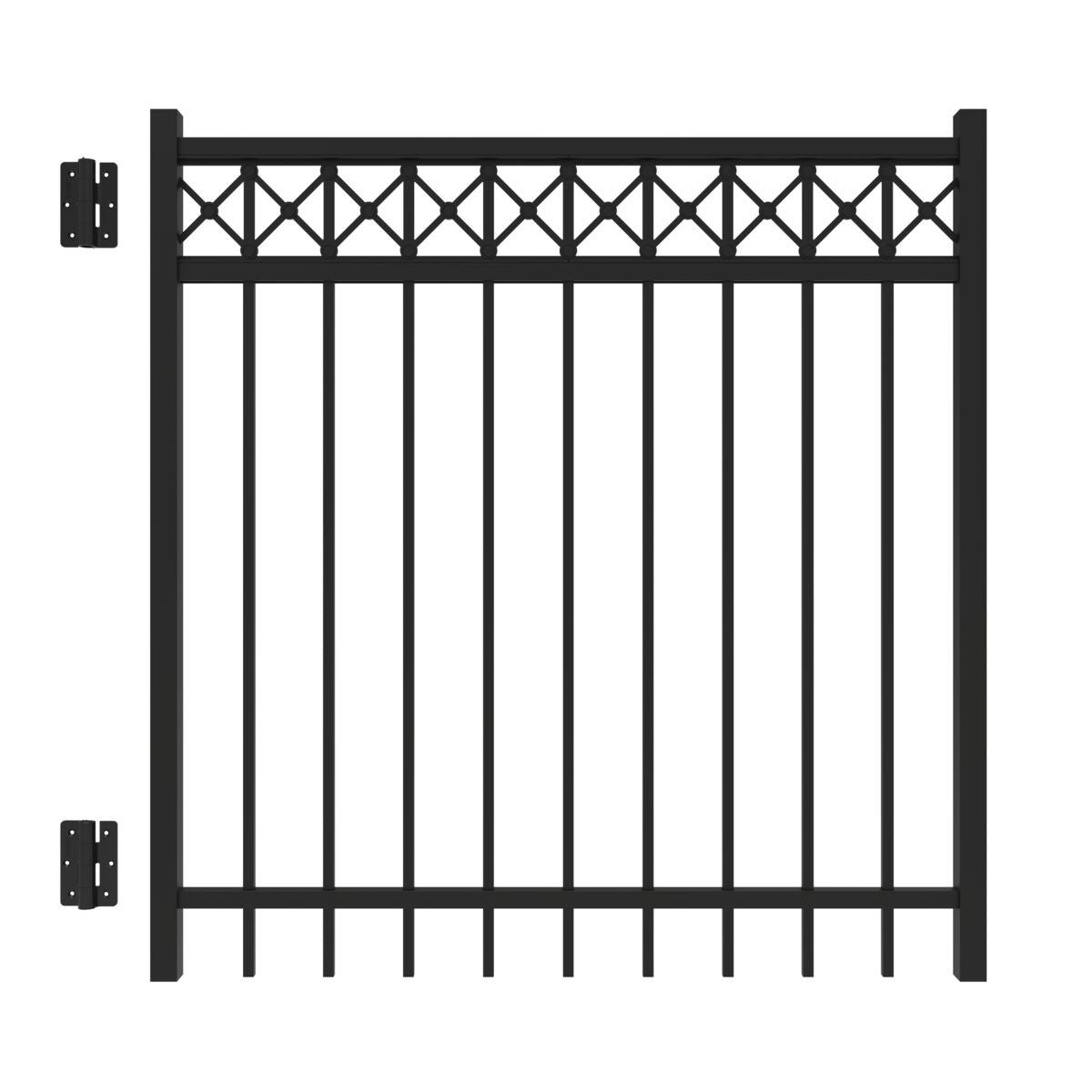 Parkside Harbor Series - Straight Gate - 4' x 4'-Aluminum Fence Gates-ActiveYards-Black-FenceCenter