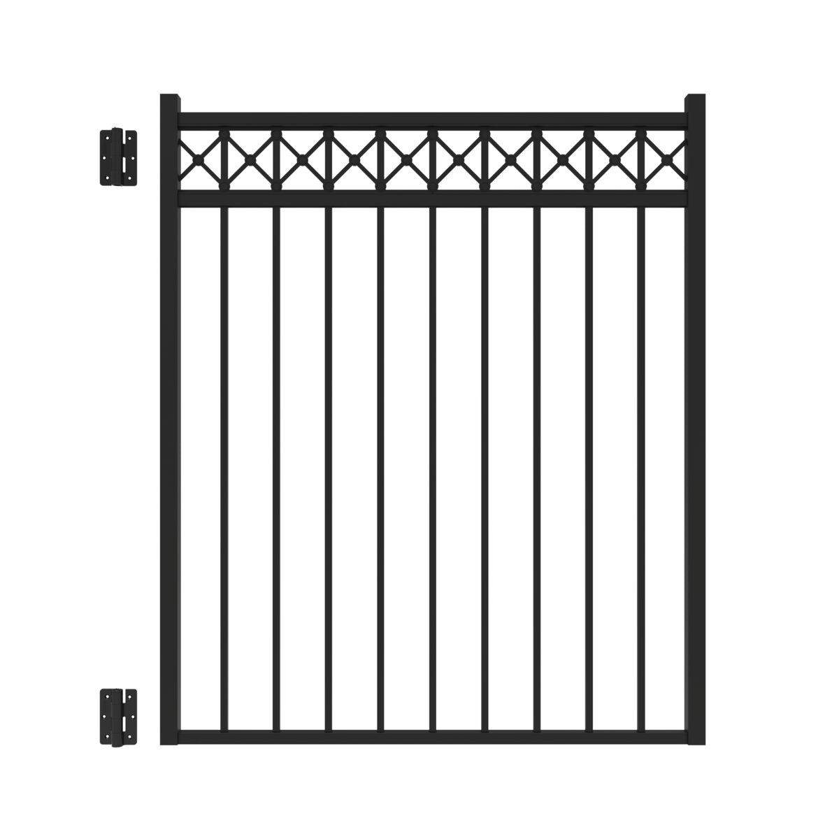 Parkside Harbor Series - Straight Gate - 4½' x 4'-Aluminum Fence Gates-ActiveYards-Black-FenceCenter