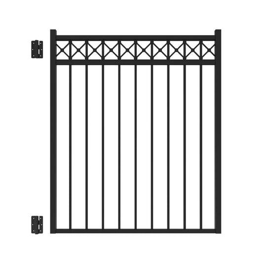 Parkside Harbor Series - Straight Gate - 4½' x 4'-Aluminum Fence Gates-ActiveYards-Black-FenceCenter