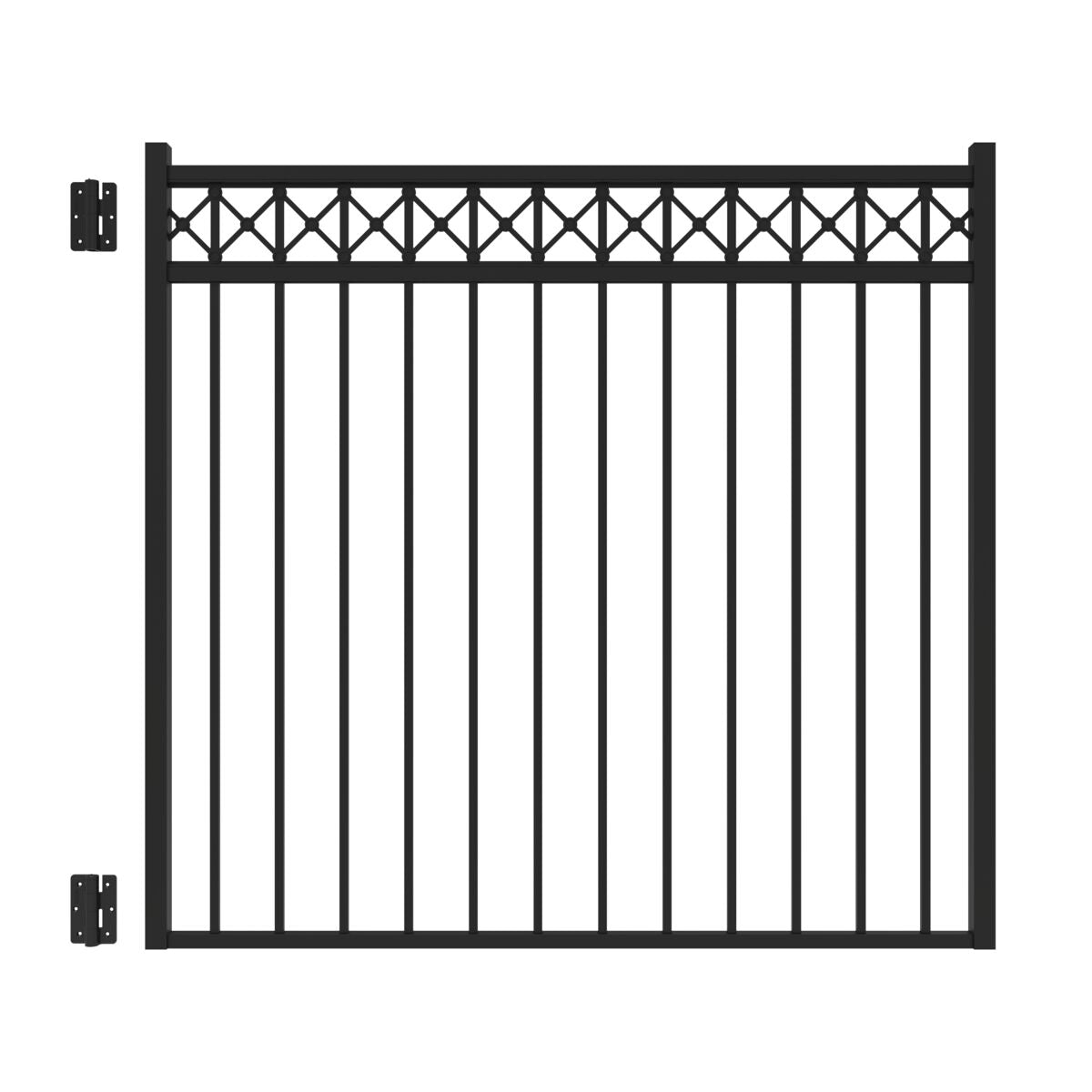 Parkside Harbor Series - Straight Gate - 4½' x 5'-Aluminum Fence Gates-ActiveYards-Black-FenceCenter