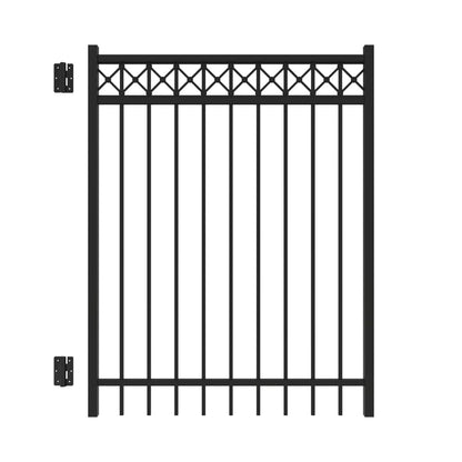 Flint Harbor Series - Straight Gate - 5' x 4'-Aluminum Fence Gates-ActiveYards-Black-FenceCenter
