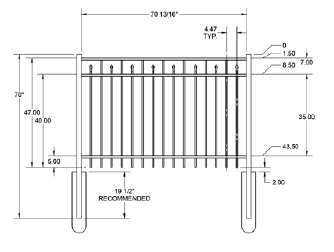 AUGUSTINE  4' x 6' fence panel (goes with post "G")