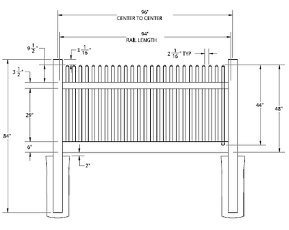 CAPE COD  - Fence Panel - 4' x 8'