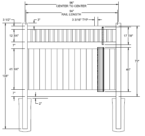 CHESAPEAKE Fence Panel - 6'x8'