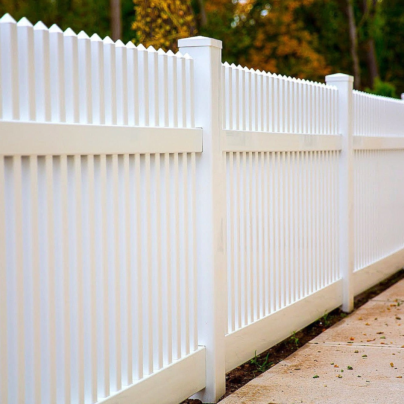 Chestnut  - Fence Panel - 4' x 8'-Vinyl Fence Panels-ActiveYards-White-FenceCenter