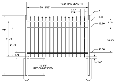 GEORGETOWN Standard Series - Fence Panel - 4' x 6' (goes with Post "B")