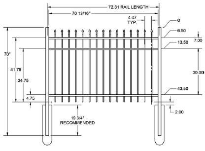 GEORGETOWN Standard Series - Fence Panel - 4' x 6' (goes with Post "B")