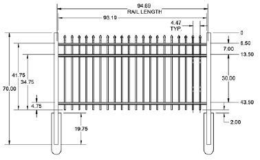 GEORGETOWN Premium - Fence Panel - 6' x 8' (goes with Post "M")