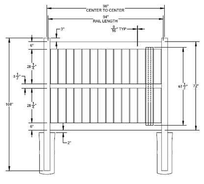 HUDSON - Fence Panel - 6' x 8'